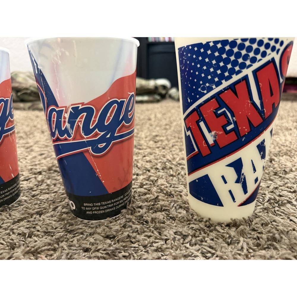 Lot Of 7 Texas Rangers MLB Baseball Plastic Cup Glass Drink Drink Ware